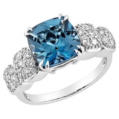 Sunita Nahata London Blue Topaz 3.27ct. Fancy Ring in 14KWG with Diamond.