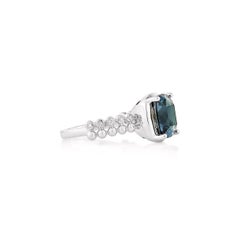 Sunita Nahata London Blue Topaz 5.01ct. Fancy Ring in 14KWG with Diamond.