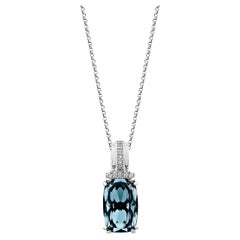 Sunita Nahata London Blue Topaz 5.39ct. Ciondolo in 14KWG con diamante Whiting.