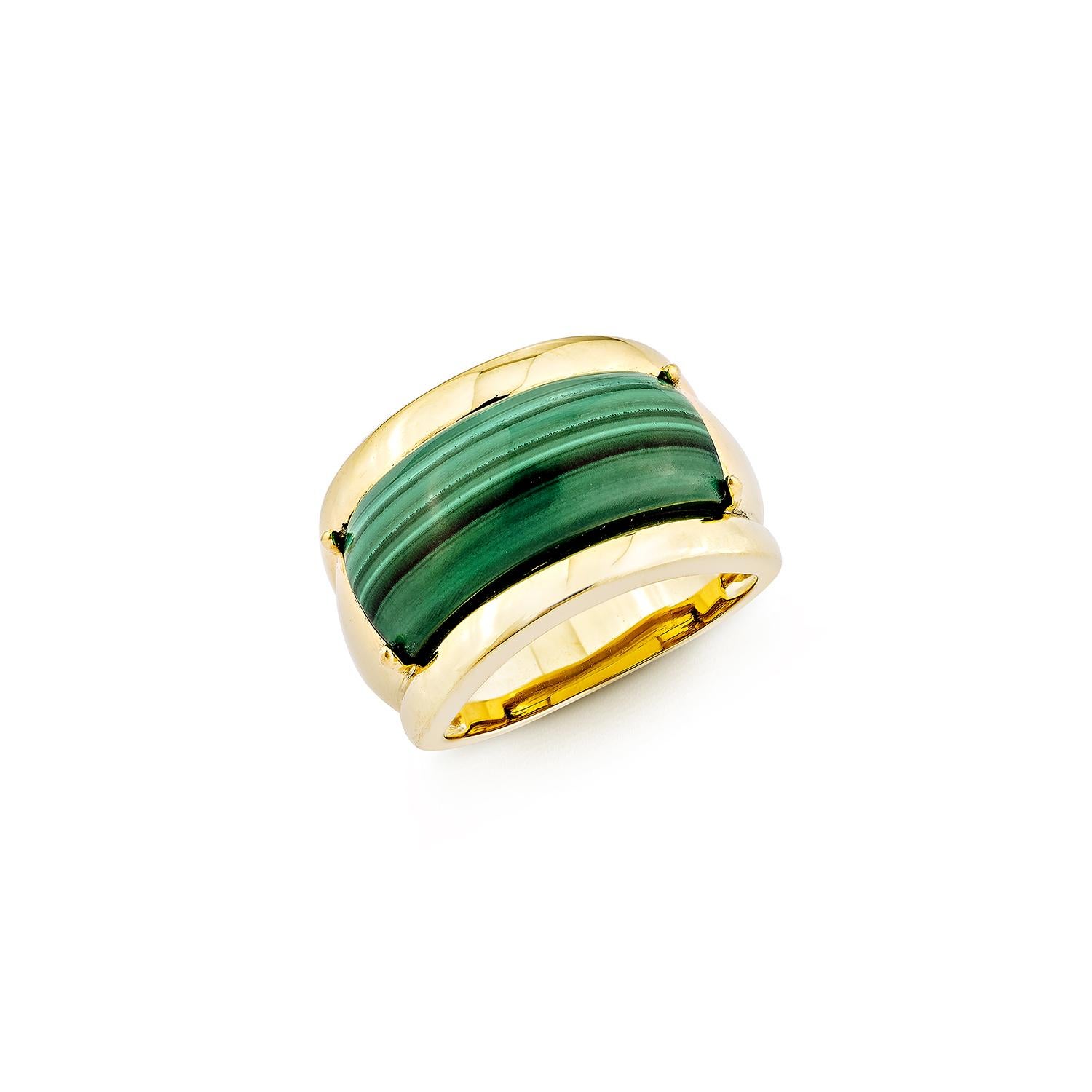 Sunita Nahata Malachit 10.74ct. Ausgefallener Ring in 18KYG. (Zeitgenössisch) im Angebot