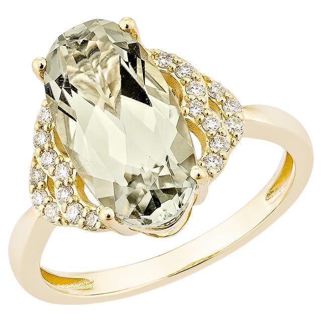 Sunita Nahata Mintquarz 3.13ct. Fancy Ring in 14KYG mit Diamant.