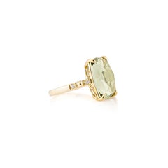 Sunita Nahata Mintquarz 4.08ct. Fancy Ring in 14KYG mit Diamant.