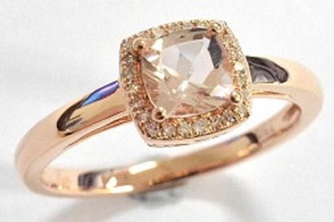 Contemporain Sunita Nahata Morganite 0.52 carats Bague fantaisie en 14KRG avec diamant. en vente