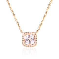 Sunita Nahata Morganite 0.53 carats Pendentif en 14 carats avec diamant blanc.