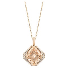 Sunita Nahata Morganite 4.53 carats Pendentif en 14 carats avec diamant blanc.