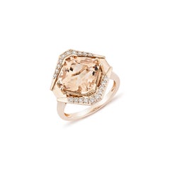Sunita Nahata Morganit 4.90ct. Fancy Ring aus 14KRG mit Diamant.