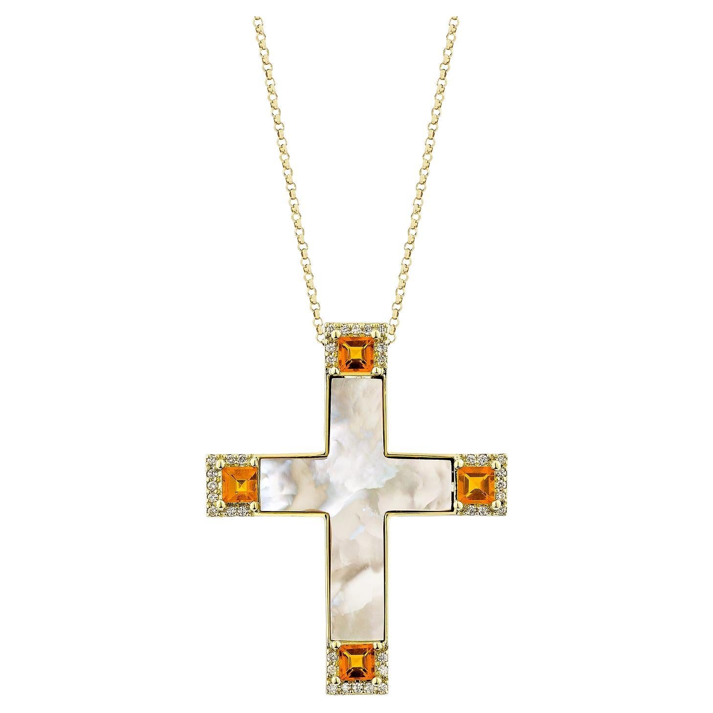 Colgante Sunita Nahata de madreperla de 10,3 ct en 14KYG con espesartita y diamante en venta