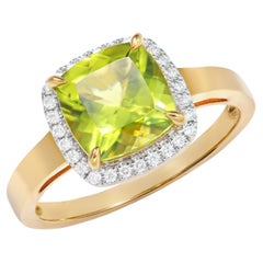 Sunita Nahata Peridot 2.39ct. Fancy Ring in 18Karat Yellow Gold & Diamond.