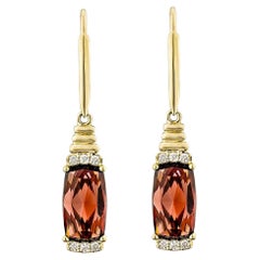 Sunita Nahata Red Garnet 6.71ct. Earrings in 14Karat Yellow Gold with Diamond. Sunita Nahata Red Garnet 6.71ct. Earrings in 14Karat Yellow Gold with Diamond.