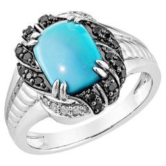 Sunita Nahata Turquoise 1.90ct. Fancy Ring in 14KWG with Diamond.
