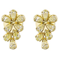 Sunita Nahata Yellow Diamond Stud Earrings 1.00carat in 18K Yellow Gold.