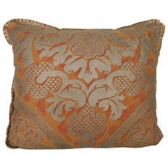 Sunkist and Silvery Gold Fortuny Pillow with Flange Detail
