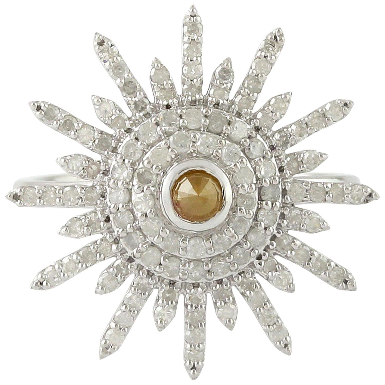For Sale:  Sunlight Diamond 18 Karat Gold Ring