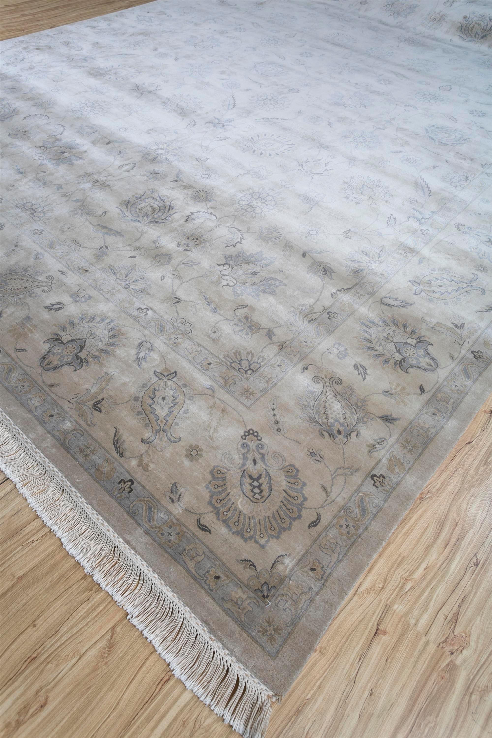 Sunlit Pergament Flax & Flax 195X295 cm Handgeknüpfter Teppich (Indisch) im Angebot