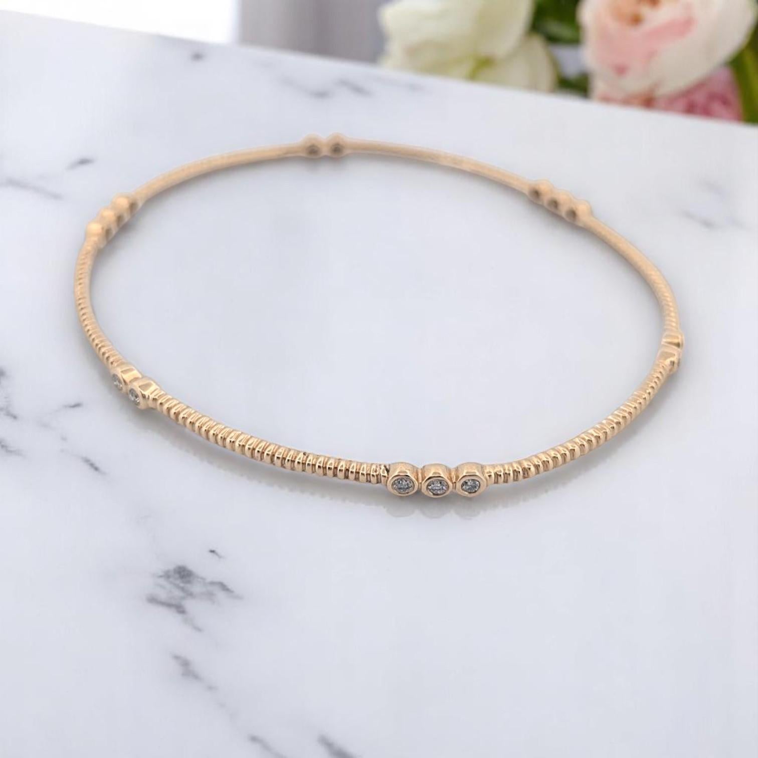 Sunniva 14K Yellow Gold Diamond Bracelet – Minimalist Dainty Fine Jewelry (Rundschliff) im Angebot