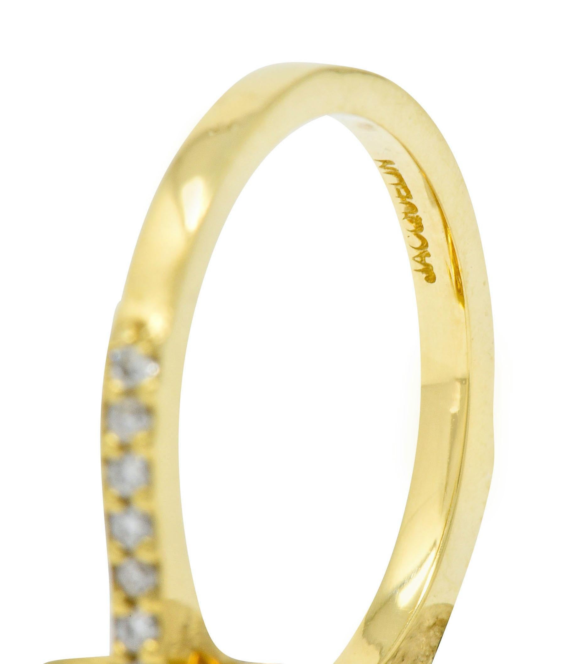 Sunny Citrine Diamond 18 Karat Gold Cocktail Ring 6