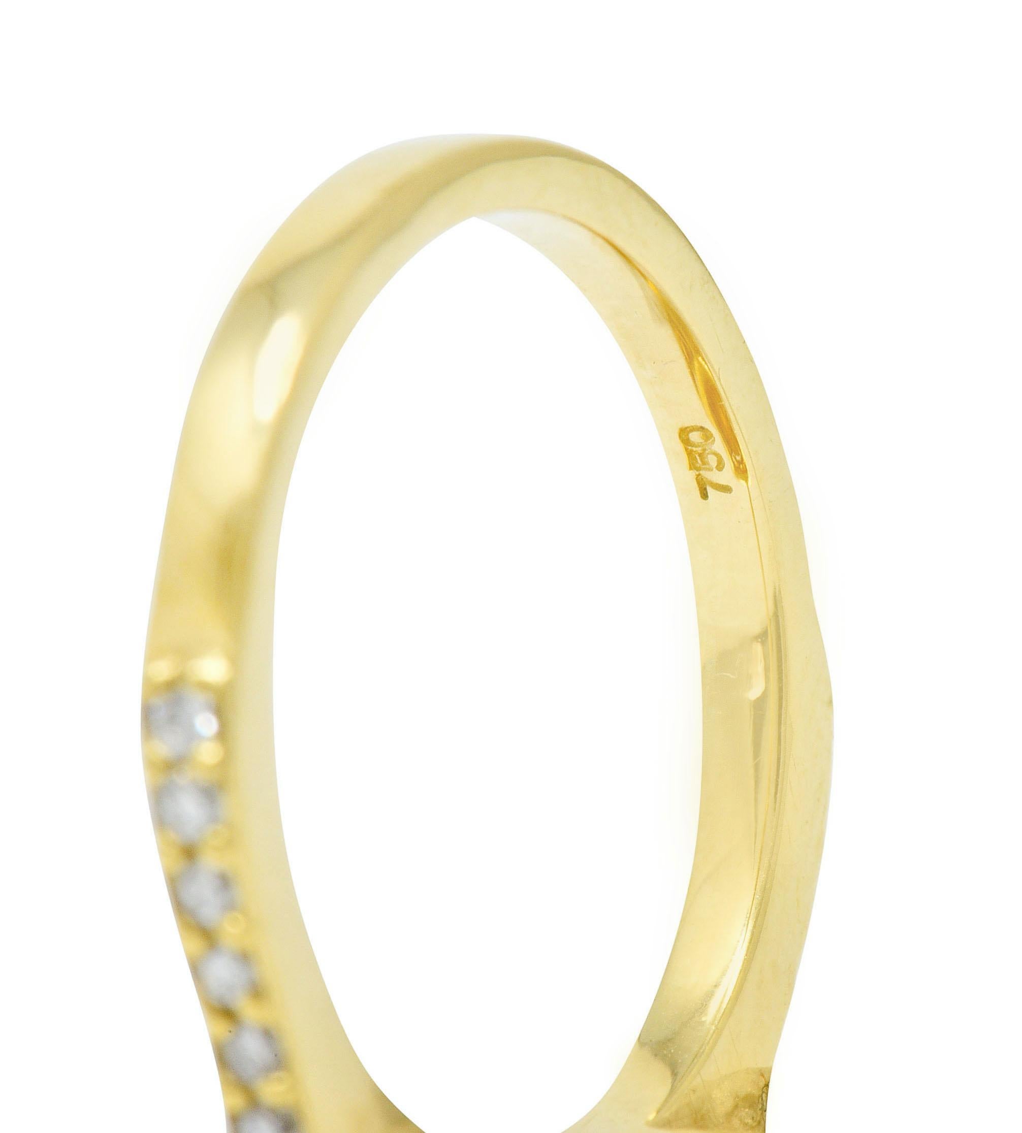 Sunny Citrine Diamond 18 Karat Gold Cocktail Ring 7