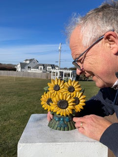 Sunny Days Old Vintage Sun Flower Sculpture