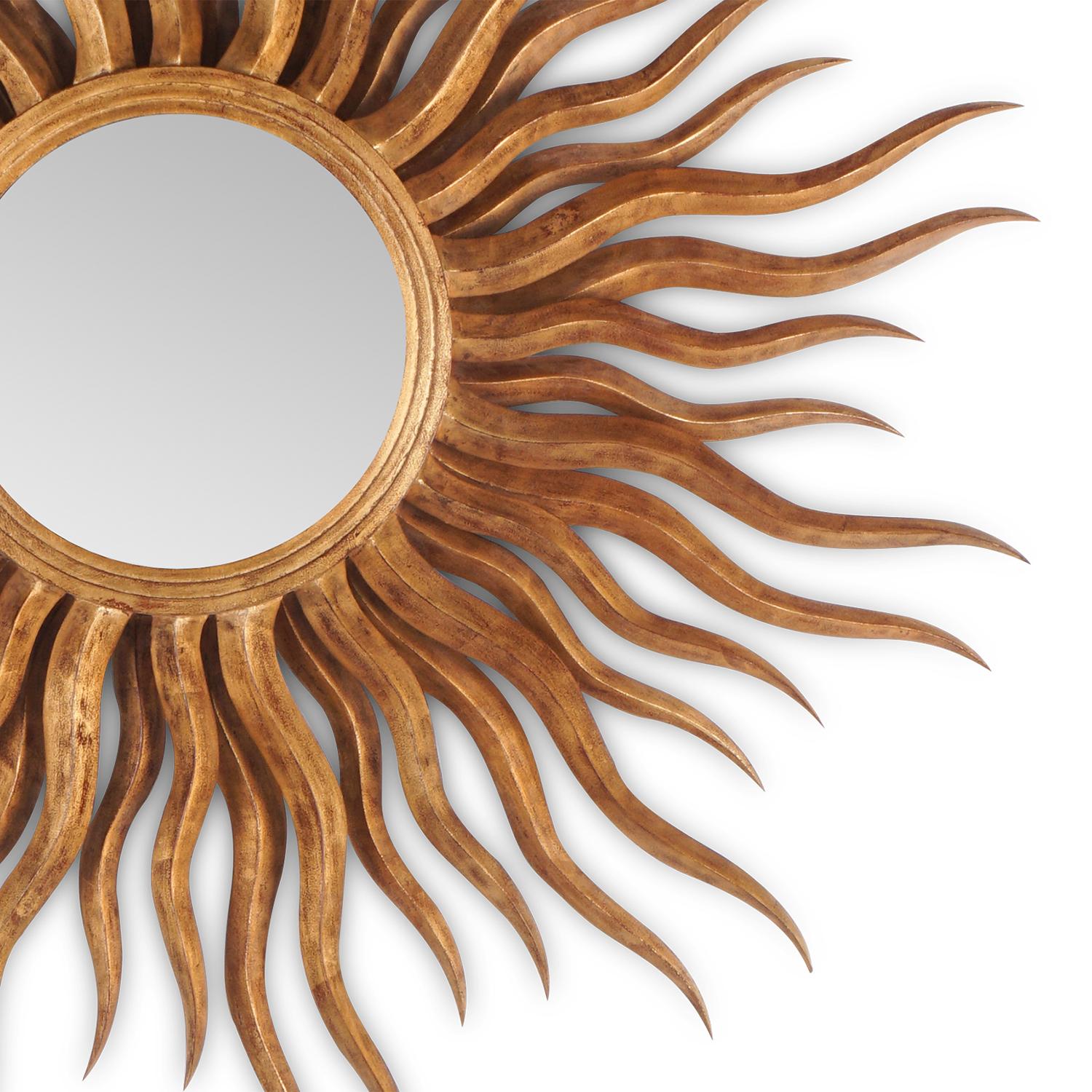 Indonesian Sunny Mirror in Solid Mahogany Wood For Sale