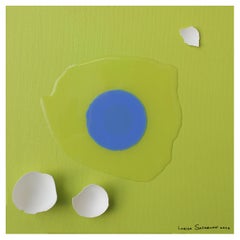 Sunny Side Up I by Larisa Safaryan Acrylic paint, resin and eggshells on canvas