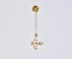 Sunny Sun with Bow and Arrow Drop Single Earring, Gold-Plated Sterling Silver