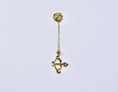 Sunny Sun with Bow and Arrow Drop Single Earring, Gold-Plated Sterling Silver