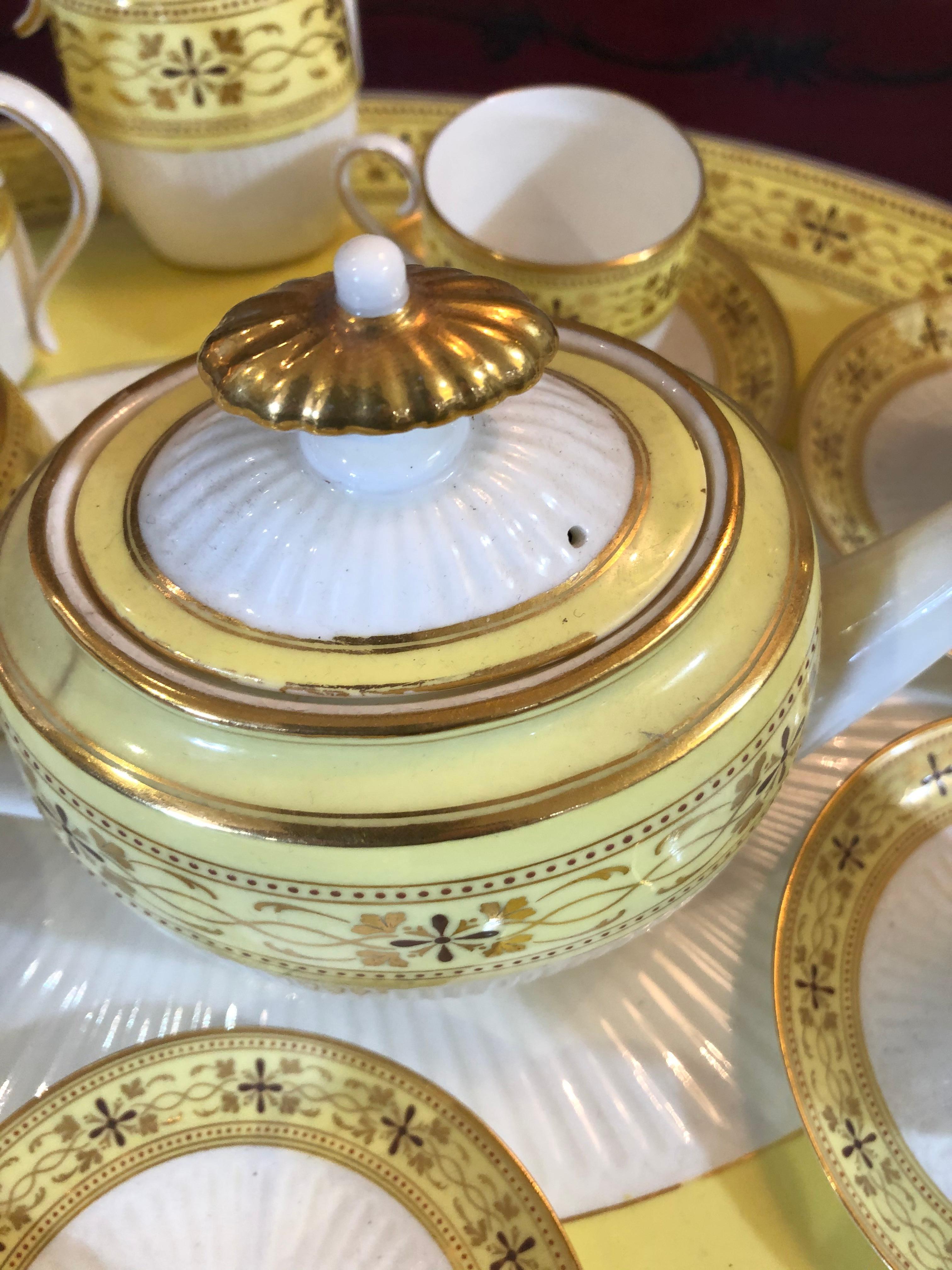 Sunny Yellow and White Bailey Banks Includes and Biddle Tea Set For ...