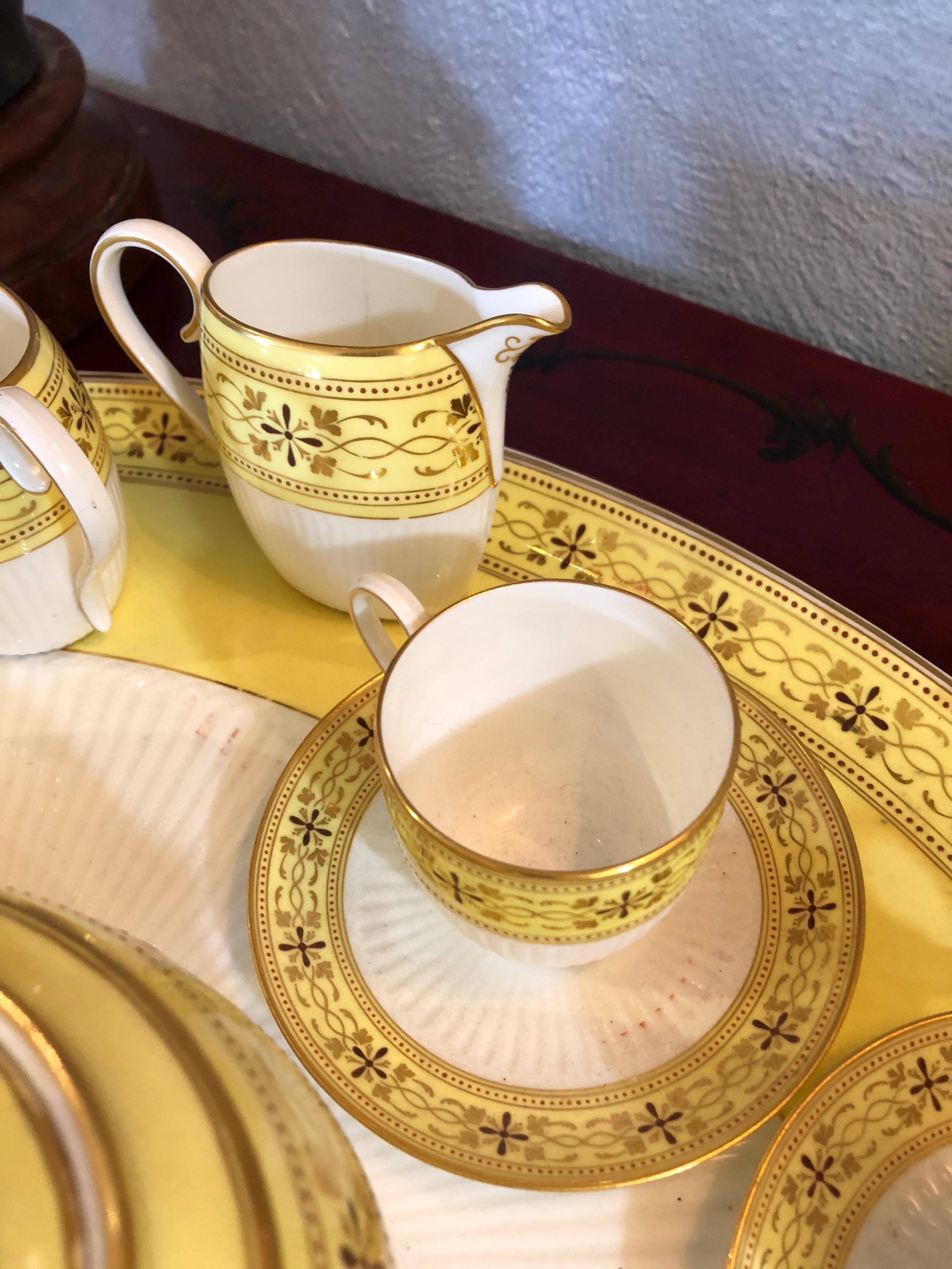 Sunny Yellow and White Bailey Banks Includes and Biddle Tea Set 3