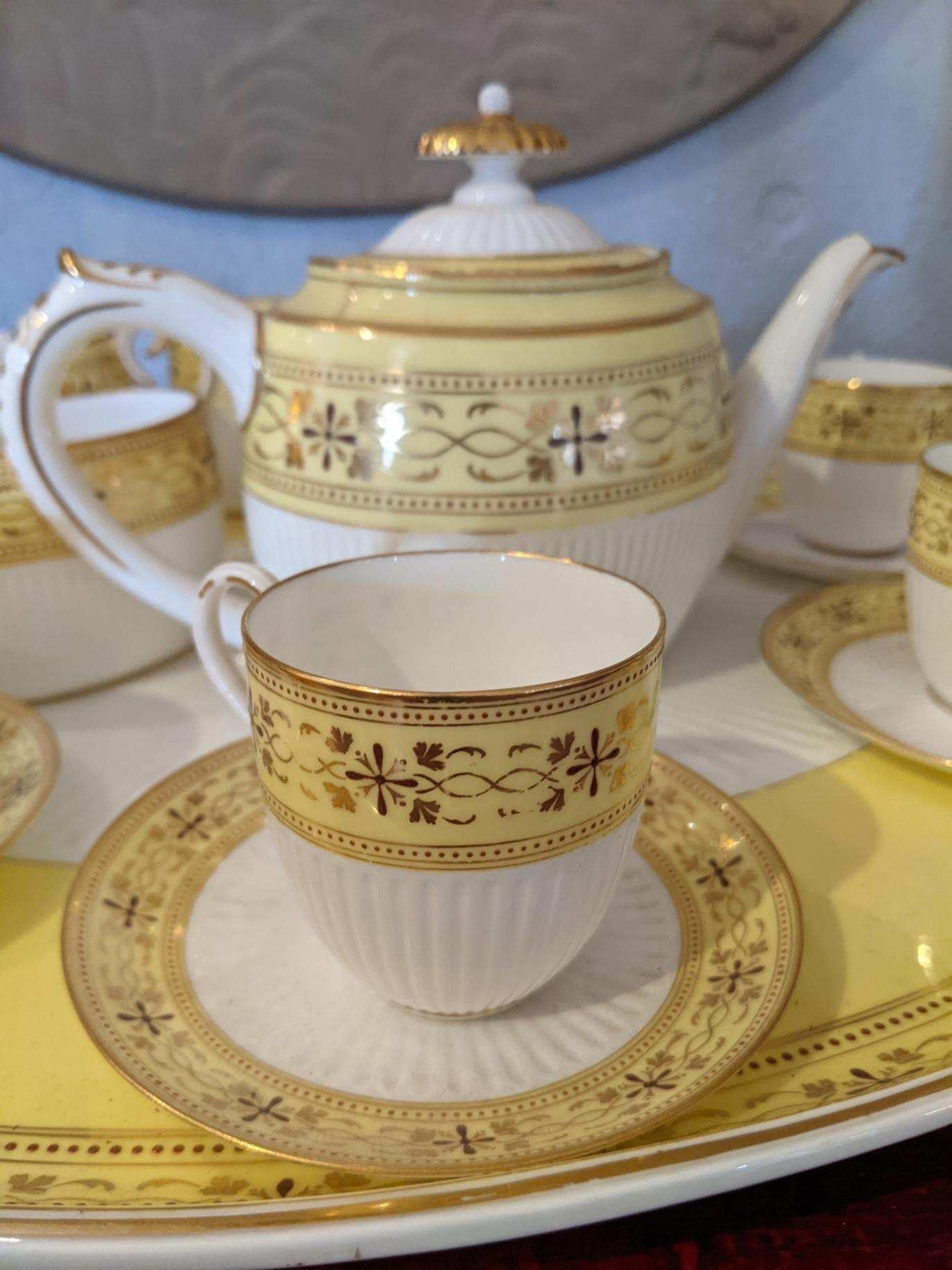 American Sunny Yellow and White Bailey Banks Includes and Biddle Tea Set