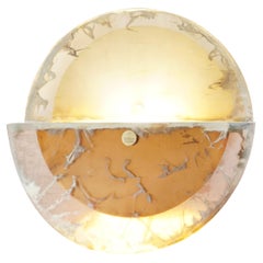 Aplique de pared contemporáneo "Sunnymoon", cristal plateado Rose Satin art, latón