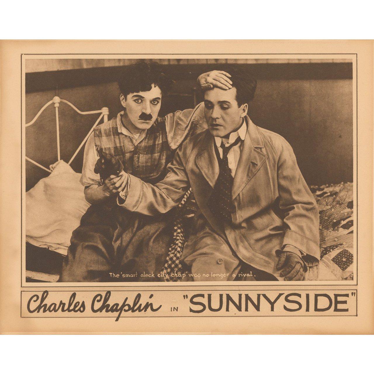 Original R1920's U.S. scene card for the film Sunnyside directed by Charles Chaplin with Charles Chaplin / Edna Purviance. Very Good-Fine condition. Please note: the size is stated in inches and the actual size can vary by an inch or more.