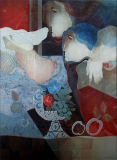 Sunol Alvar Acolliment Litografía Contemporánea Moderna Firmada 140/175 Enmarcada 1992