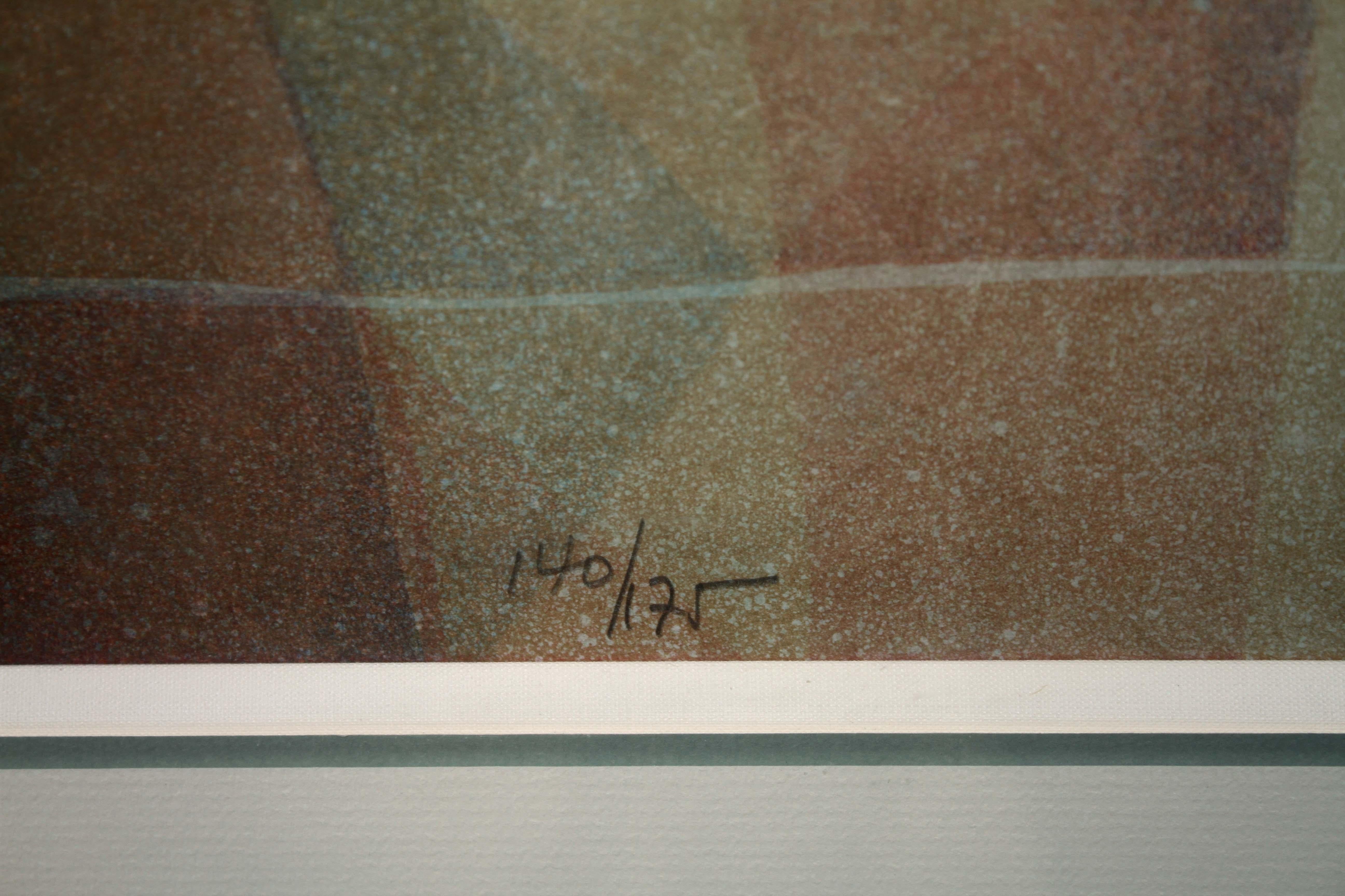 Sunol Alvar Acolliment, signierte zeitgenössische moderne Lithographie 140/175, gerahmt 1992 im Angebot 3
