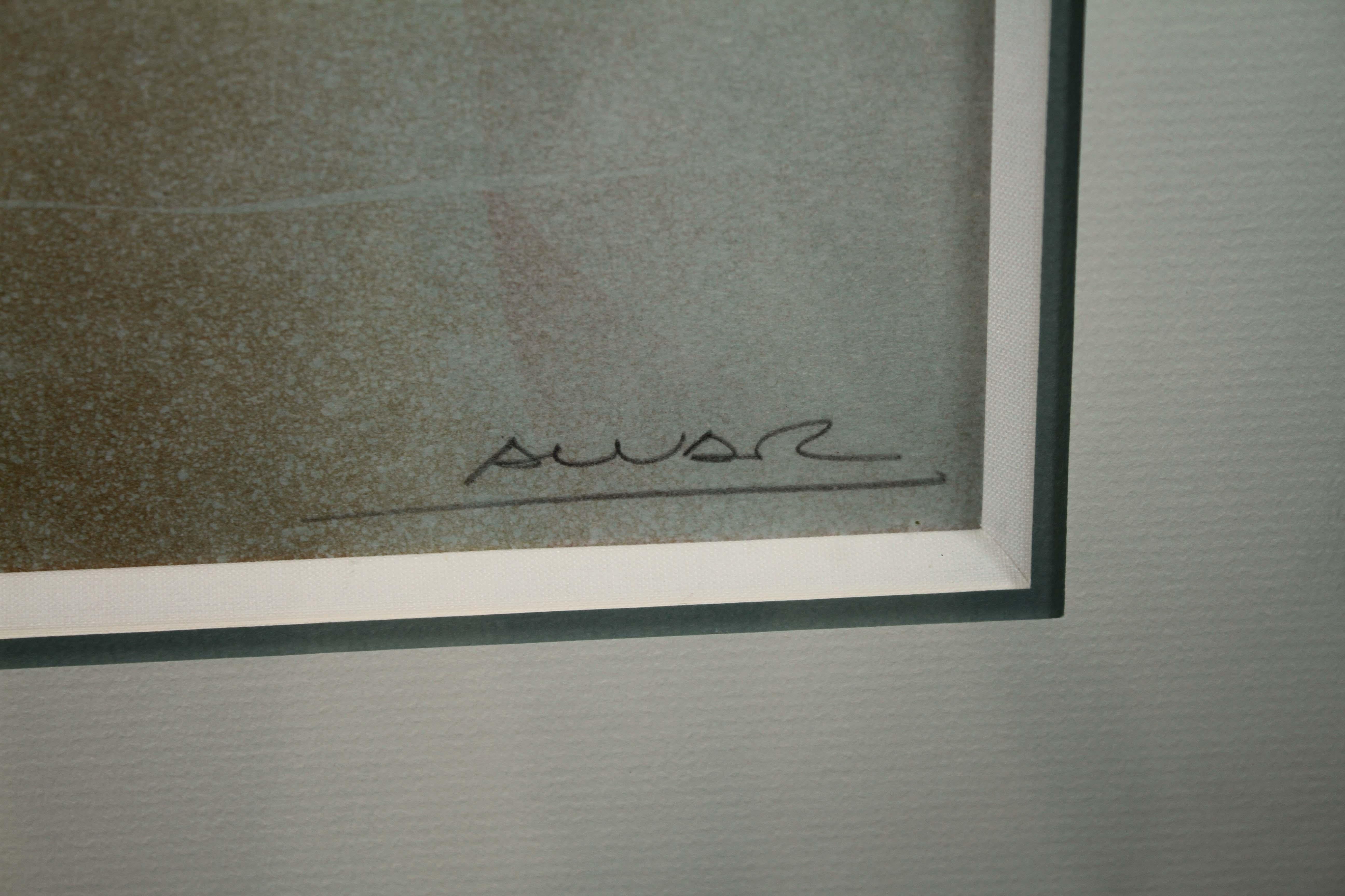 Sunol Alvar Acolliment, signierte zeitgenössische moderne Lithographie 140/175, gerahmt 1992 im Angebot 4