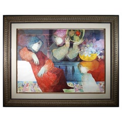 Sunol Alvar Les Portadores De Natures Signed Modern Lithograph 4/25 H.C. Framed