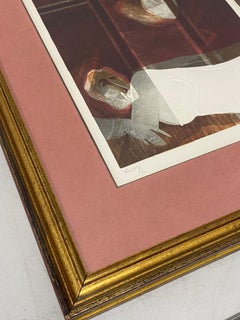 Sunol Alvar Litografia in rilievo di nudo astratto figurato C.1978