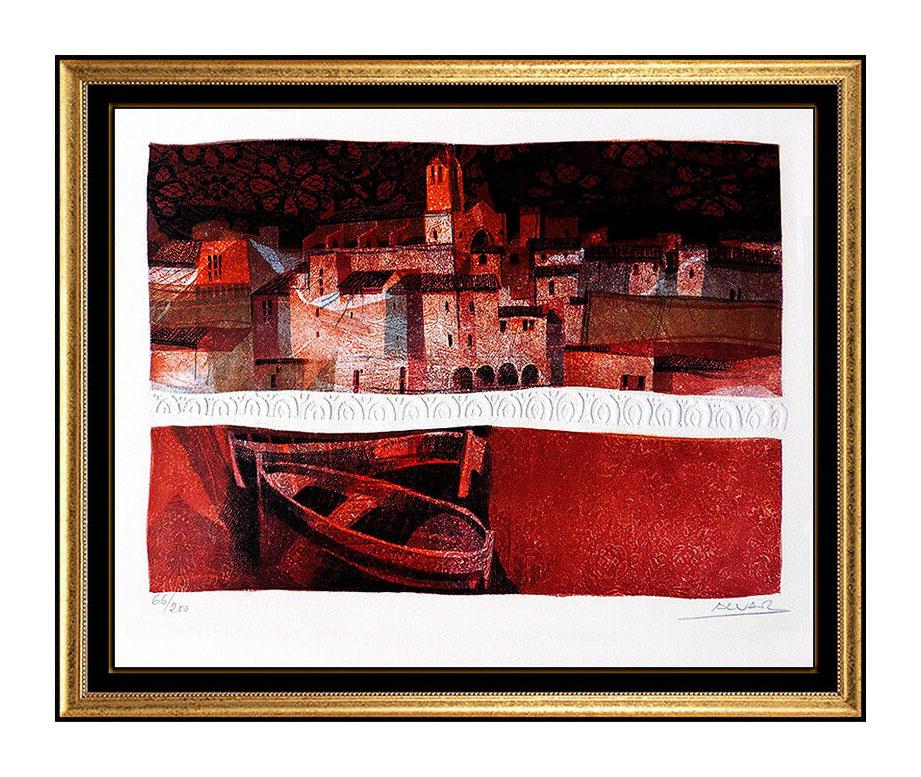Sunol Alvar 4 Paisatges Original Embossed Color Lithograph Signed Cubism Artwork For Sale 5