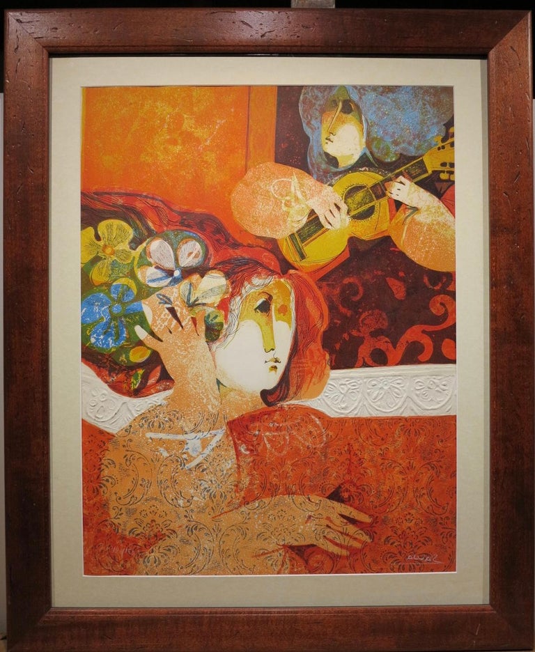 Sunol Alvar Two Women with Guitar at 1stDibs alvar artist, alvar