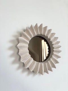 Sunray Contemporary Signed Ceramic Mirror by Renzo Maar