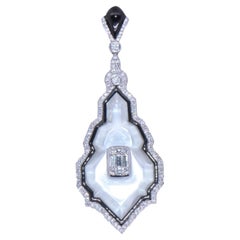 Pendentif en cristal Sunray et diamants en or blanc 18 carats