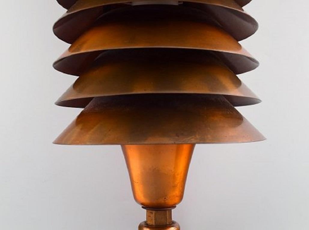 English Sunray Tricity, Table Lamp of Copper with Ten Shades