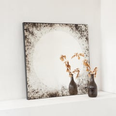 Sunrise Antiqued Finely Etched Mirror, Back-Illuminated, Blackened Metal