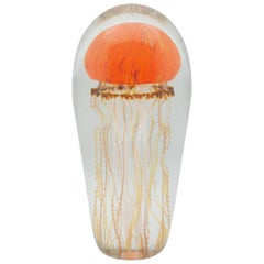 Sonnenaufgang-Glas Jellyfish-Skulptur aus Glas