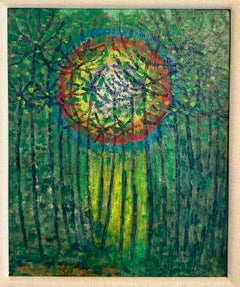 "Alba nella foresta", dipinto a olio di Meyer Lazar