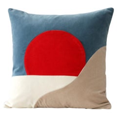 Sunrise Petrol Blue Velvet Deluxe – handgefertigtes Zierkissen