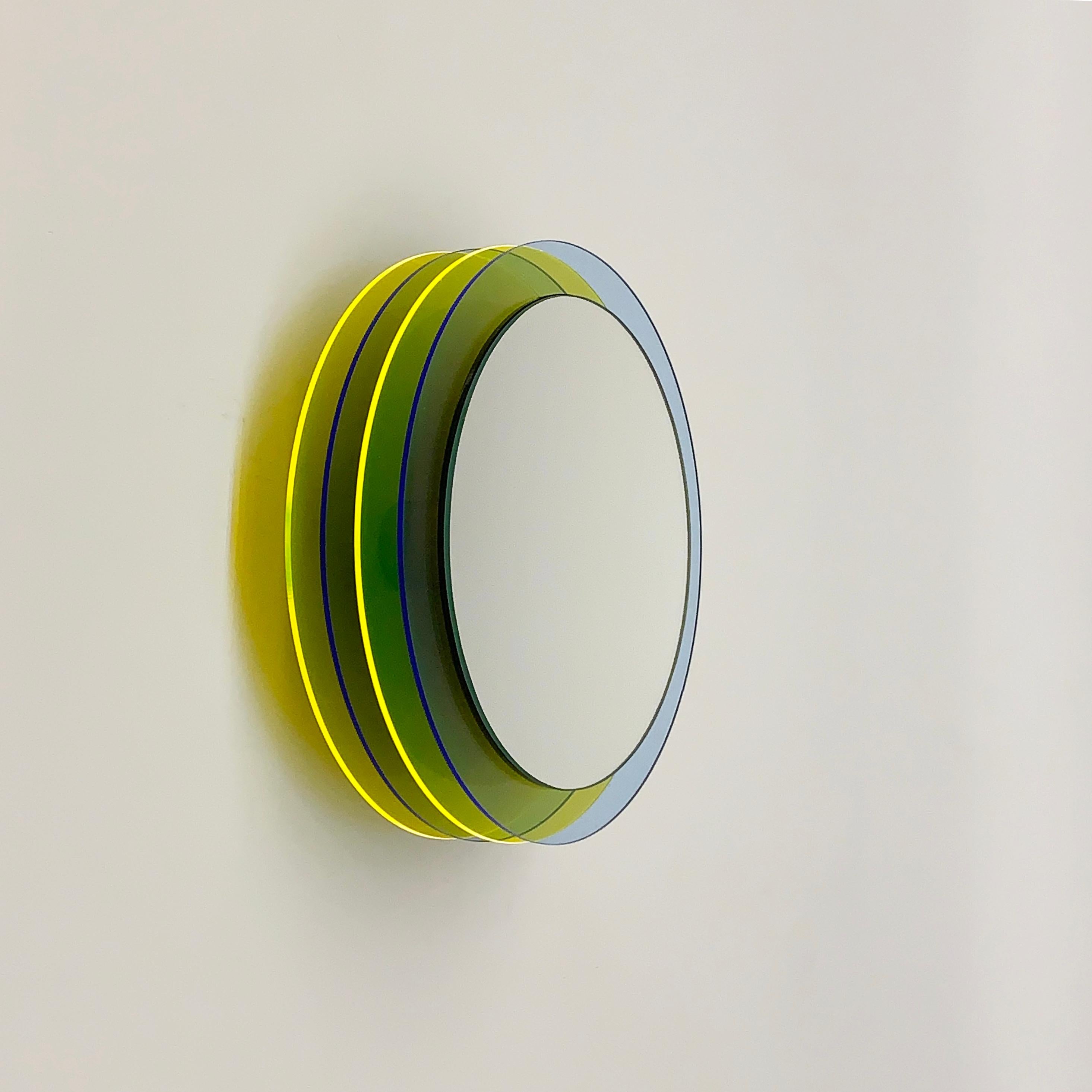 Tedesco Sunset 284a, specchio da parete con plexiglass, scultura di design di Andreas Berlin in vendita