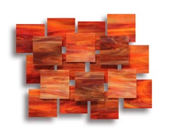 Sculpture murale originale en verre et mtal  Sunset AP 