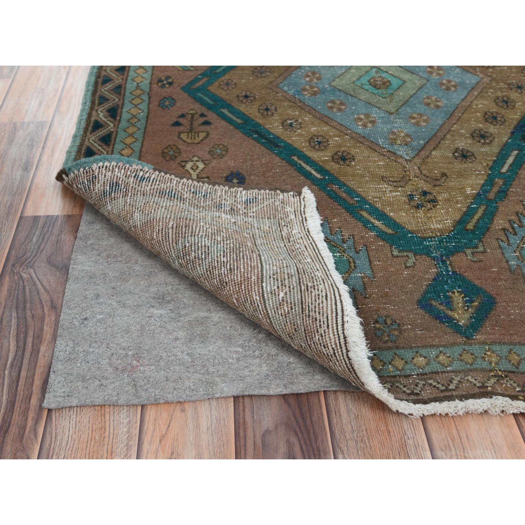 Medieval Sunset Colors, Vintage Northwest Persian, Hand Knotted Worn Wool Distressed Rug For Sale