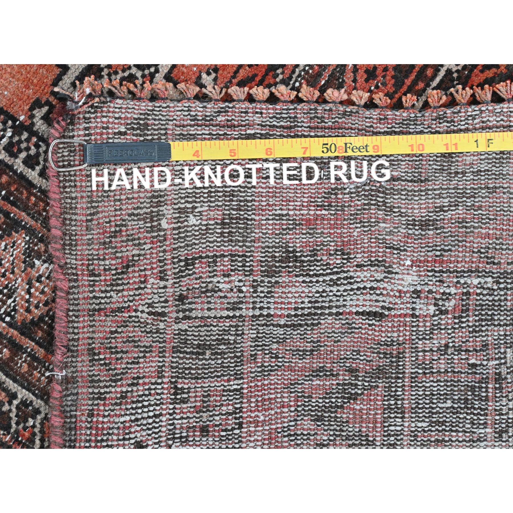 Sunset Colors Vintage Persian Baluch Hand Knotted Pure Wool Worn Down Rug For Sale 1