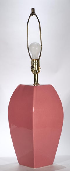 Sunset Cosco Large Sculptural Pink Urn Table Lamp, 1960s-1970s